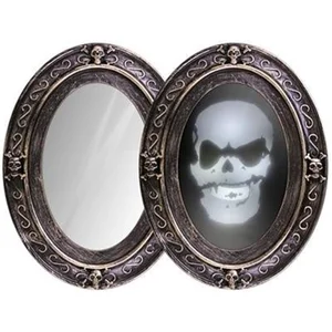 Halloween decoratie Sprekende spiegel zwart goud ovaal griezelafbeeldi...Vendu parbol