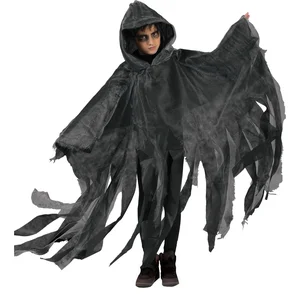 Verkleedpak griezelige grafdelver kind Cape Grijs One Size pas cher