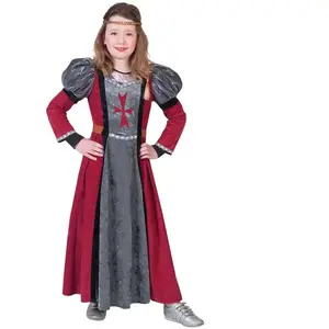 Merkloos / Sans marque Middeleeuwse & Renaissance Strijders Kostuum | Roughside Lady Jurk Meisje | Maat 140 | Carnaval kostuum | VerkleedkledingVendu parbol