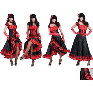 Comparateur de prix : Déguisement cabaret saloon femme - MARQUE - Taille S/M - Rouge et noir...