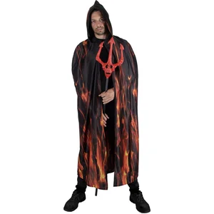 Funny Fashion Halloween verkleed cape met kap - vlammen print - Carnav...