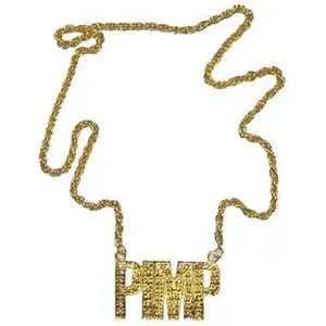 Funny Fashion Toppers - Carnaval verkleed schakelketting Pimp thema - goud - metaal - sieraden - Pooier themaVendu parbol
