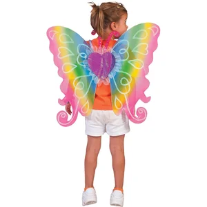 Merkloos / Sans marque Ailes de fée papillon coeur multicolore 67cm - Adulte - Fille - IntérieurVendu parbol