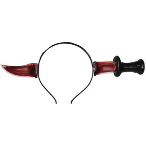 Merkloos / Sans marque Halloween/horror verkleed diadeem - mes door hoofd - kunststof - verkleedaccessoires pas cher