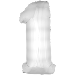 Ballon mylar - FUNNY FASHION - Chiffre 1 (102 cm) - Argenté - Gonflable hélium/air pas cher