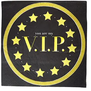 ESPA - 16 zwarte en gouden papieren servetten 33 x 33 cm you are my vi... pas cher
