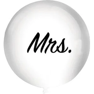 Funny Fashion BALLON wit 80 cm bedrukt " MRS" pas cher