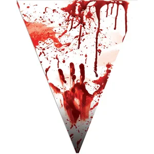 Merkloos / Sans marque Horror/Halloween thema vlaggenlijn feestslinger - bloederig - plastic - 500 cm - Versiering/feestartikelen pas cher
