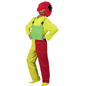 Clowns Kostuum | Salopet/Tuinbroek | Rood/Geel/Groen | Maat L | Carnaval kostuum | Verkleedkleding pas cher