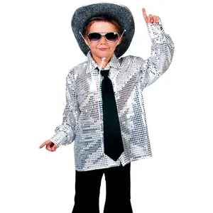 Funny Fashion Blouse disco zilver kind - Maatkeuze: Maat 116Vendu parbol