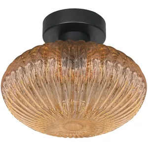 Steinhauer - plafonnier - Bloeba - ambre - verre plastique métal pas cher