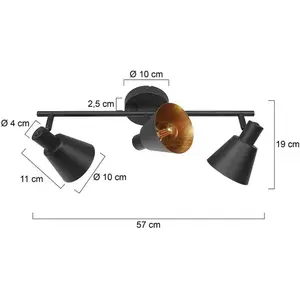 Mexlite - spot - Oeroe - noir - métal - spot en saillie - E14 - pas cher