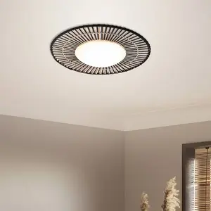 Anne Lighting plafonniere Aura - zwart - glas - 50 cm - ingebouwde LED... pas cher
