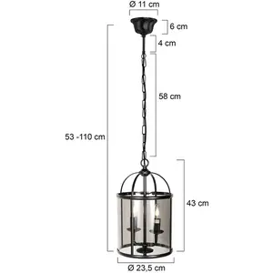 Comparateur de prix : Steinhauer - suspension - Pimpernel - noir - verre métal - ø 23cm