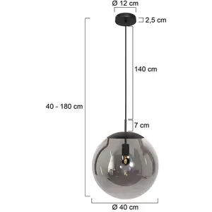 Comparateur de prix : Steinhauer - suspension - Bollique - noir - verre métal - ø 40cm
