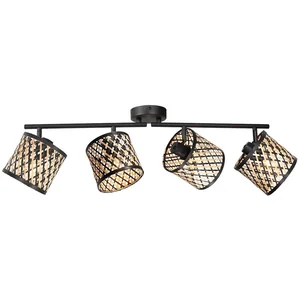 Mexlite - spot - Bambus - naturel noir - bambou métal - spot en pas cher