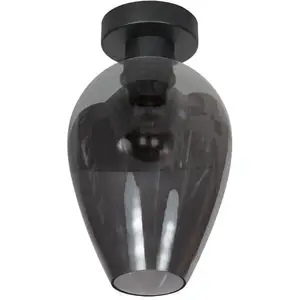 Steinhauer - plafonnier - Bloeba - noir - verre - Ø 23cm - E27 - pas cher