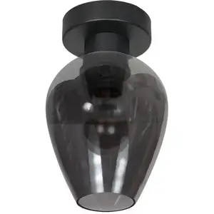 Steinhauer - plafonnier - Bloeba - noir - verre métal - Ø 15cm - pas cher