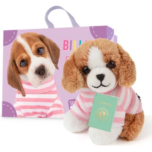 Studio Pets® Mini Knuffel Hond Beagle Billie (8cm) met Koffer, Paspoort en StickerboekVendu parbol