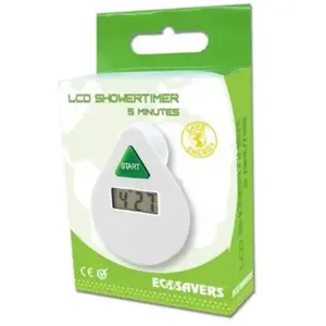 PowerPlus LCD EcoSavers Blanc 5 Minutes Chute numérique Douche Coach Minuteur économiseur d'eau pas cher