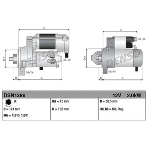 Startmotor / Starter DSN1386 Denso pas cher