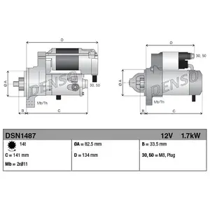 Startmotor / Starter DSN1487 DensoVendu parwinparts