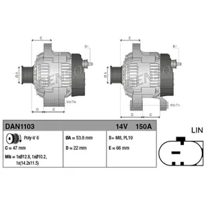Dynamo DAN1103 Denso pas cher
