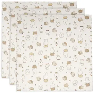 Jollein Lot de 3 langes en gaze de coton Miffy Family Farm (70 x 70 cm) pas cher