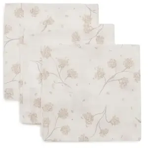 Jollein Lot de 3 mini langes en gaze de coton Leafy Dreams (31 x 31 cm) pas cher