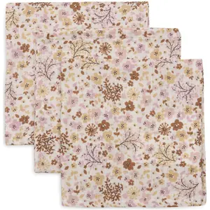 Jollein Lot de 3 mini langes en gaze de coton Flower Fairies (31 x 31 cm) pas cher