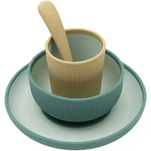 Jollein Coffret repas en silicone Jade Shades (4 pièces) pas cher