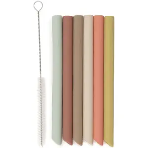 Jollein Lot de 6 pailles en silicone Multicolore pas cher