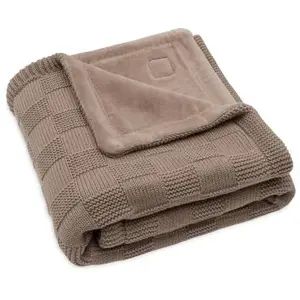 Jollein Couverture en polaire Box Knit Milky Coffee (75 x 100 cm) pas cher