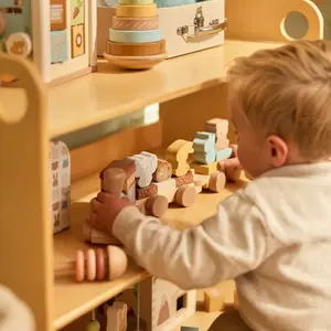 Jollein Train de construction en bois Jollies pas cher