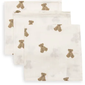 Jollein Lot de 3 mini langes Mini Teddy Bear (31 x 31 cm) pas cher