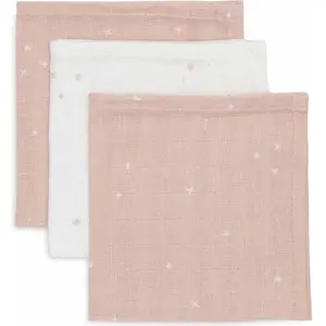 Jollein Lot de 3 mini langes en gaze de coton Wild Rose (31 x 31 cm) pas cher