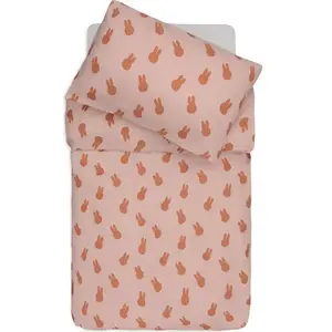 Comparateur de prix : Jollein Housse de couette + taie d'oreiller Miffy Wild Rose (100 x 140 cm)