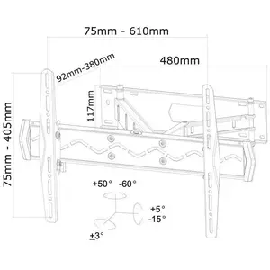 Neomounts NEWSTAR LED-W560 WALLMOUNT 32"-60" TILT&AMP;SWING 2 PIVOTSVendu parfnac-be