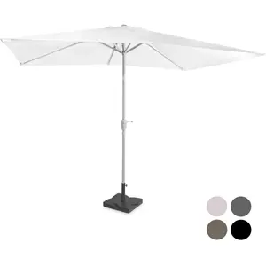 VONROC Parasol Rapallo 200x300cm - Parasol Premium - Blanc | Incl. pied en béton 20 kg