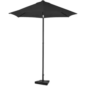 VONROC Parasol Torbole - Ø200cm - Parasol Premium - Anthracite/noir | Pied en béton 20 kg inclus.