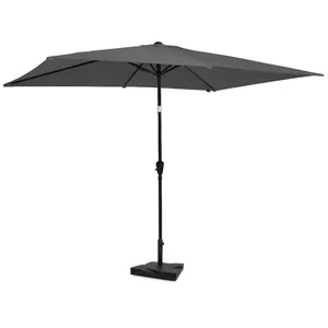 Parasol Rapallo 200x300cm - Parasol Premium - Gris - Pied en béton 20 kg inclus