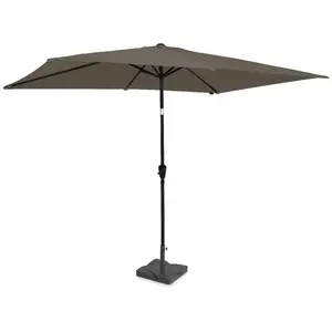 VONROC Parasol Rapallo 200x300cm - Parasol Premium - Taupe | Incl. pied en béton 20 kg pas cher