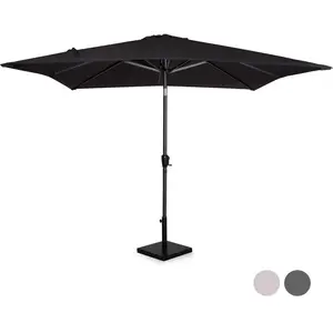 VONROC Premium Stokparasol Rosolina 280x280cm - Incl. parasolvoet & beschermhoes Vierkante parasol - Kantelbaar UV werend doek - Zwart pas cher