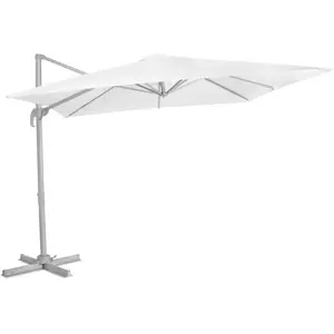 VONROC Parasol cantilever Pisogne 300x300cm - Premium parasol | Blanc pas cher