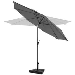 VONROC Parasol Recanati Ø300cm - Premium Haute Qualité parasol - gris | Incl. Pied de parasol 20 kg pas cher