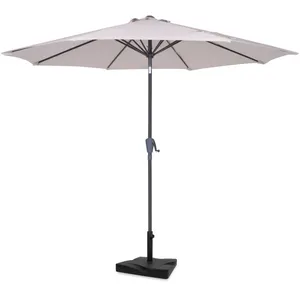 VONROC Parasol Recanati Ø300cm - Premium  Haute Qualité parasol - beige - Incl. Pied de parasol 20 kg pas cher