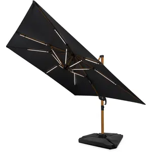 VONROC LED Parasolverlichting - 15 lichtstrips - warm wit - voor VONROC zweefparasols Bardolino en Pisogne of baleinen vanaf 69 cm - oplaadbare 2600 mAh accu (parasol niet inbegrepen) pas cher