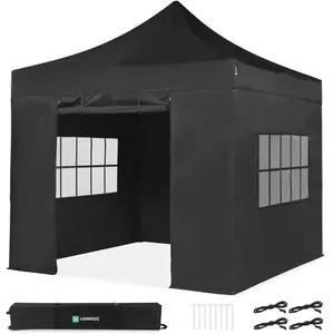 VONROC Easy-Up Partytent 3x3 m - Set incl. Zijwanden - Modulair Ontw... pas cher