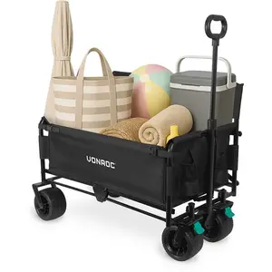 VONROC Bolderkar   Met zitfunctie   Opvouwbaar   120 kg draagvermogen ...