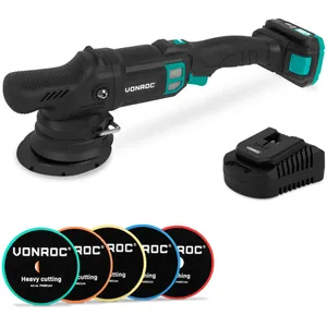 VONROC PRO Polisseuse à double action 20 V Ø 125 mm Avec batterie 2,... pas cher